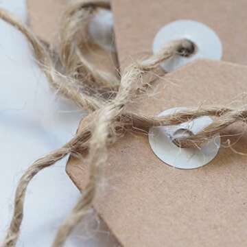 500FT Jute Twine Rope 3mm Natural Thick Garden Twine String Heavy Duty for Gardening Bundling Crafts Arts Gift Wrapping Packing Material Wedding Christmas Decoration Bulk