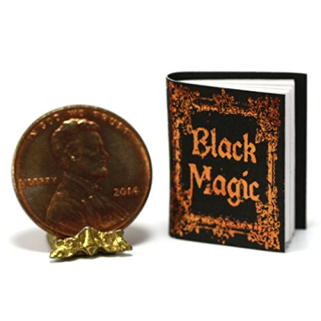 Miniature Halloween Black Magic Book for Dollhouses