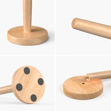 CHAUNCEY HOME Wooden Paper Towel Holder Stand - Kitchen Paper Hanger Rack Bathroom Towel Roll Stand ...