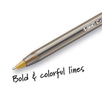 BIC Cristal Xtra Bold Ballpoint Pens, Bold Point (1.6mm) For Vivid And Dramatic Lines, Assorted Colors, 24-Count Pack