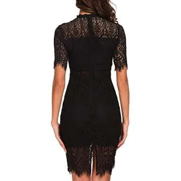 Zalalus High Neck Lace Cocktail Dress for Any Occasion