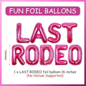 Western Theme Bachelorette Party Decorations Pink Cowgirl Last Rodeo Bachelorette Party Decorations Balloon Garland with Cowgirl Garland Foil Balloons for Final Rodeo Bridal Shower Party