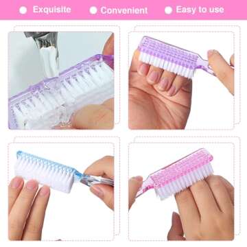 Patelai 15 Pieces Nail Brush Handle Grip for Cleaning Fingernails Toes Scrub Manicure Pedicure(Fresh Colors)