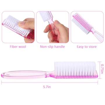 Patelai 15 Pieces Nail Brush Handle Grip for Cleaning Fingernails Toes Scrub Manicure Pedicure(Fresh Colors)