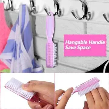 Patelai 15 Pieces Nail Brush Handle Grip for Cleaning Fingernails Toes Scrub Manicure Pedicure(Fresh Colors)