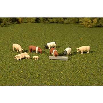 Bachmann Scene Scopes Miniature Pigs - 9 Piece HO Scale Set
