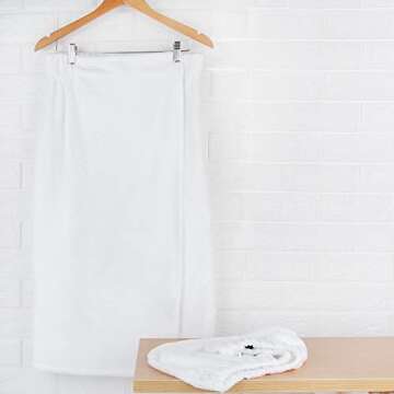 Luxurious Bamboo Fabric Bath Wrap & Hair Turban Set - White