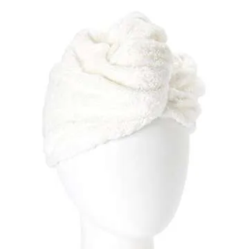 Luxurious Bamboo Fabric Bath Wrap & Hair Turban Set - White