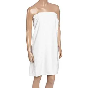 Luxurious Bamboo Fabric Bath Wrap & Hair Turban Set - White