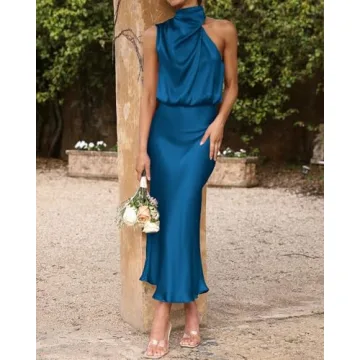 Elegant BTFBM Women's Satin Cocktail Dress for Weddings