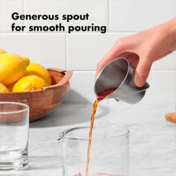 OXO SteeL Angled Measuring Jigger for Easy Pouring and Measuring