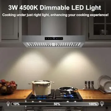 30" Kitchen Range Hood with Gesture Control and 1200 CFM