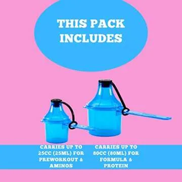 The Scoopie Supplement Container, Long Handle Scoop, and Funnel System for Post Workout Protein, Spill Proof Dispenser, Gym Accessory, PACK OF 2, WHITE (4 tbsp, 2 Oz, 60 mL) (6 tbsp, 3 Oz, 90 mL)