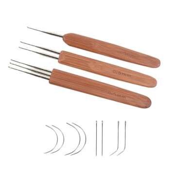 3 Pcs/Set Dreadlock Crochet Hook for Hair, Dreadlock Needle Tool for Braid Craft,Dread Locks Crochet Needles 0.5mm (1 Hook, 2 Hooks,3 Hooks)