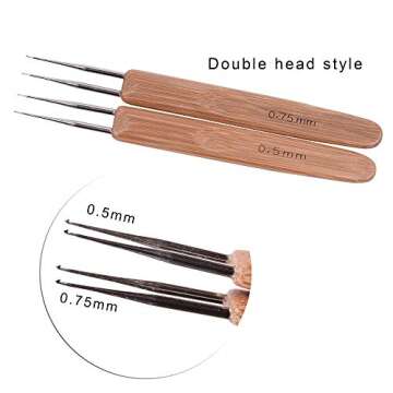 3 Pcs/Set Dreadlock Crochet Hook for Hair, Dreadlock Needle Tool for Braid Craft,Dread Locks Crochet Needles 0.5mm (1 Hook, 2 Hooks,3 Hooks)