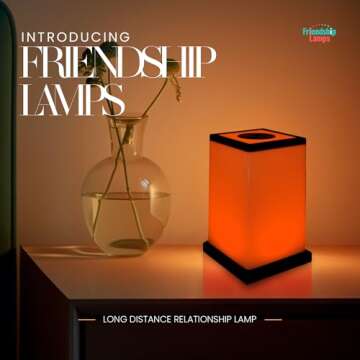Friendship Lamp® Modern Design - Best Friend Lamps Wi-Fi Touch Lamp LED Light for Long-Distance, Connection, Relationship, Friendship, Gift, Over 200 Colors, App Setup - Single