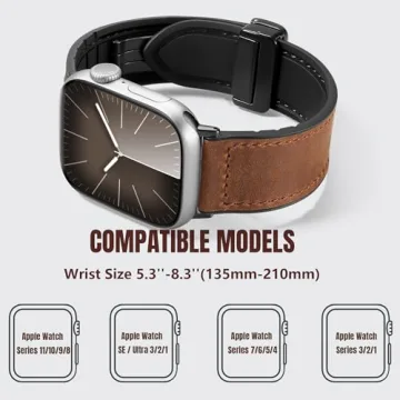 Premium Magnetic Leather Bands for All Apple Watch Models