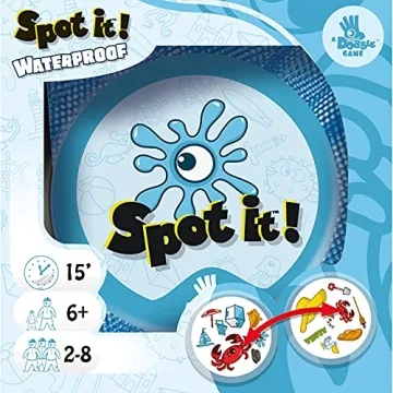 Spot It! Waterproof Card Game for Kids and Families