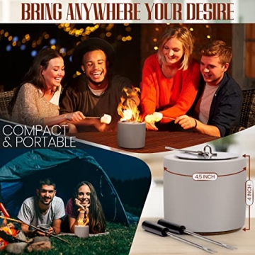 Elegant Tabletop Fire Pit with Roasting Sticks | Perfect for Gatherings