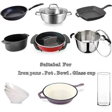 BabriInta Cast Iron Scrubber - 6 Inch Stainless Steel Chain mail Scrubber for Cast Iron Pans, Cast Iron Cleaner Chainmail Scrubber for Skillet, Wok, Pot, Dutch Ovens