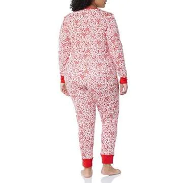 Amazon Essentials Women's Snug-Fit Cotton Pajama Set - Discontinued Colors, White Forest, 3X