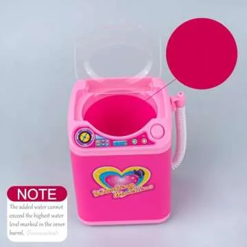 Framendino Pink Makeup Brush Sponge Eyelash Cleaning Machine with Dry Bucket