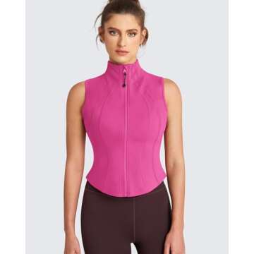 QUEENIEKE Sleeveless Zip-Up Crop Shirt for Women