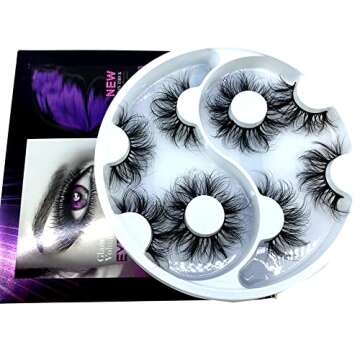 Lightweight HBZGTLAD Cat-Eye Faux Mink Lashes 5 Pairs