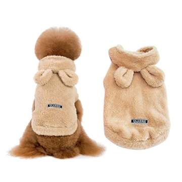 Pet Dog Autumn Winter New Dog Clothes Bear Ears Pet Clothes Color Hooded Thickened Teddy Dog Fleece ...