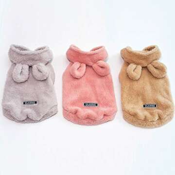 Pet Dog Autumn Winter New Dog Clothes Bear Ears Pet Clothes Color Hooded Thickened Teddy Dog Fleece £¨ Apricot,
