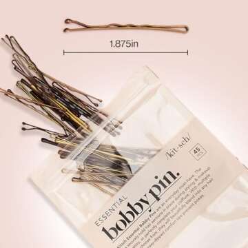 Kitsch Blonde Bobby Pins - 1.87 Inches | Ideal for Blonde, Thick & Thin Hair | Hair Styling Accessories for Kids, Girls and Women | Stylish and Secure Hair Pin - 45 pcs
