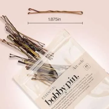 Kitsch Blonde Bobby Pins - 1.87 Inches | Ideal for Blonde, Thick & Thin Hair | Hair Styling Accessories for Kids, Girls and Women | Stylish and Secure Hair Pin - 45 pcs