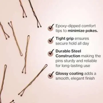 Kitsch Blonde Bobby Pins - 1.87 Inches | Ideal for Blonde, Thick & Thin Hair | Hair Styling Accessories for Kids, Girls and Women | Stylish and Secure Hair Pin - 45 pcs