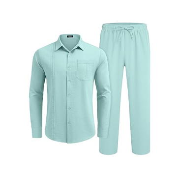 COOFANDY Mens Linen Outfit for Stylish Summer Comfort