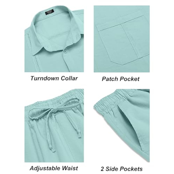 COOFANDY Mens Linen Outfit for Stylish Summer Comfort