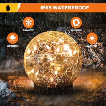 MLKNK Solar Globe Lights Outdoor Waterproof - 4 Pack Solar Garden Orbs