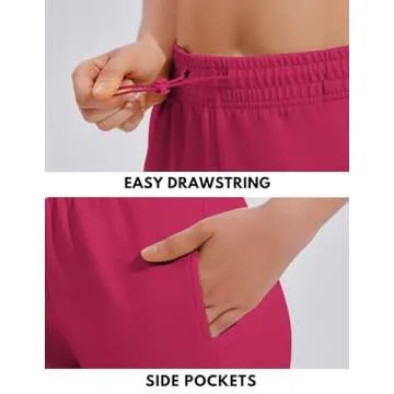 PINSPARK Women's Comfy Athletic Shorts with Pockets