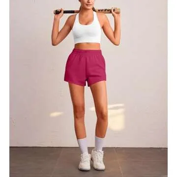 PINSPARK Women's Comfy Athletic Shorts with Pockets