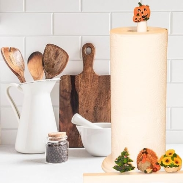 Holiday Kitchen Decor - Unique Paper Towel Holder - Interchangeable Seasonal Decorations with Your Kitchen Paper Towel Stand (Season Tops Storage Bar White (Holds 5 Tops))
