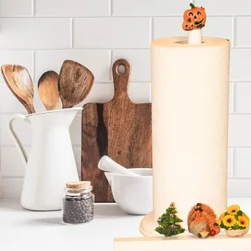 Holiday Kitchen Decor - Unique Paper Towel Holder - Interchangeable Seasonal Decorations with Your Kitchen Paper Towel Stand (Season Tops Storage Bar White (Holds 5 Tops))