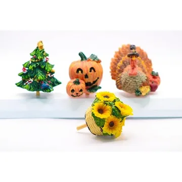 Holiday Kitchen Decor - Unique Paper Towel Holder - Interchangeable Seasonal Decorations with Your Kitchen Paper Towel Stand (Season Tops Storage Bar White (Holds 5 Tops))