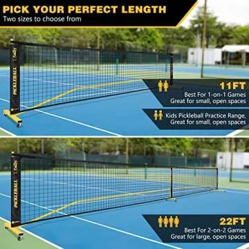 Fostoy Portable Pickleball Net Set, 22FT & 11FT Options