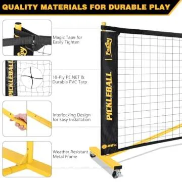 Fostoy Portable Pickleball Net Set, 22FT & 11FT Options
