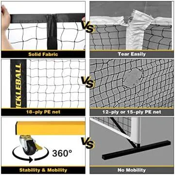 Fostoy Portable Pickleball Net Set, 22FT & 11FT Options