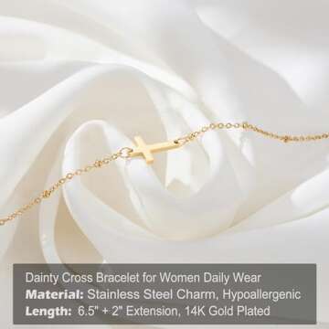 Tarsus Christian Gifts for Women, Religious Gifts for Women Christian Jewelry Cross Bracelet Easter Basket Stuffers