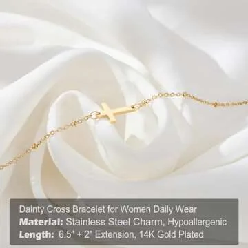 Tarsus Christian Gifts for Women, Religious Gifts for Women Christian Jewelry Cross Bracelet Easter Basket Stuffers