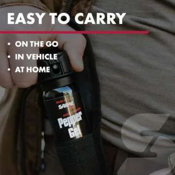 SABRE Tactical Pepper Gel With Belt Holster For Easy Carry, Maximum Police Strength OC Spray, Quick Access Fast Flip Top Safety, Tactical Design For Security Professionals, 1.8 fl oz