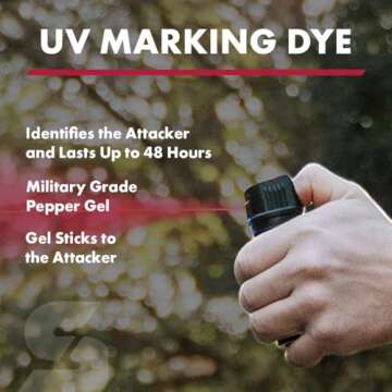 SABRE Tactical Pepper Gel With Belt Holster For Easy Carry, Maximum Police Strength OC Spray, Quick Access Fast Flip Top Safety, Tactical Design For Security Professionals, 1.8 fl oz