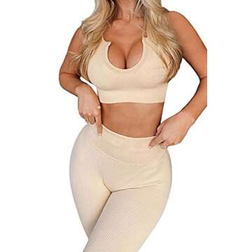 BUSCANDO Women's 2-Piece Seamless Workout Set