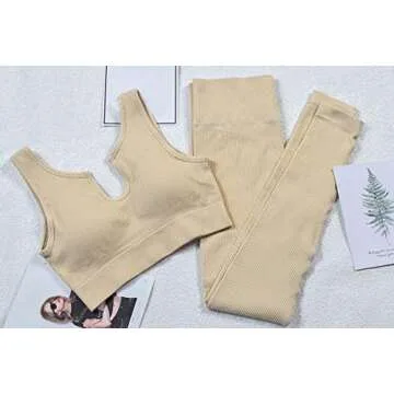 BUSCANDO Women's 2-Piece Seamless Workout Set